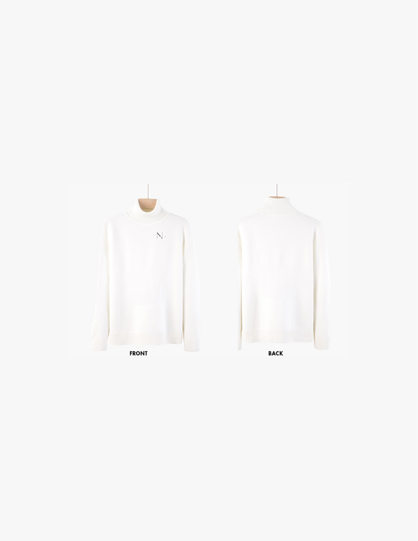 NR Logo White Cashmere Sweater