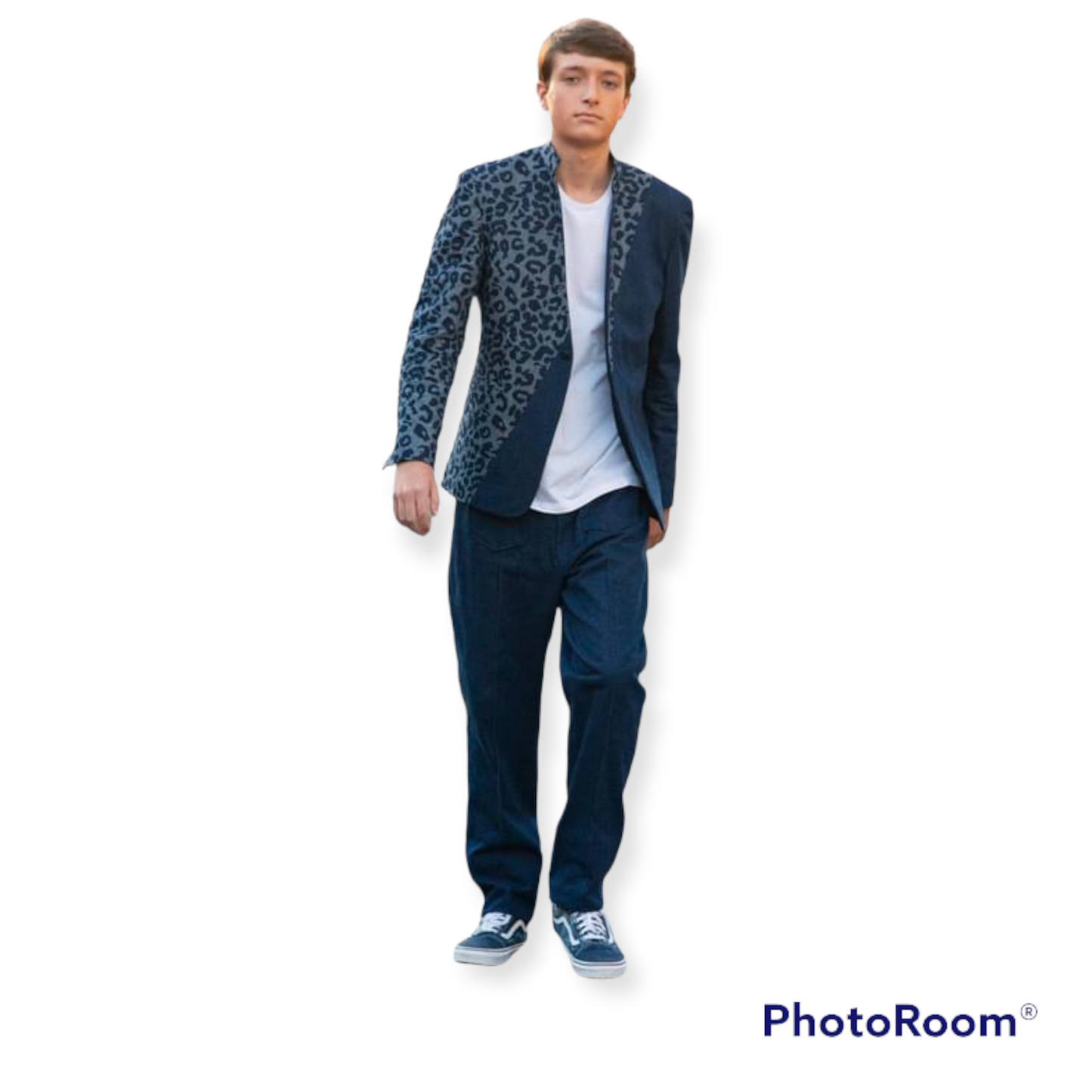 Ndeed Regime Vir-Gule Denim Blazer Mandarin