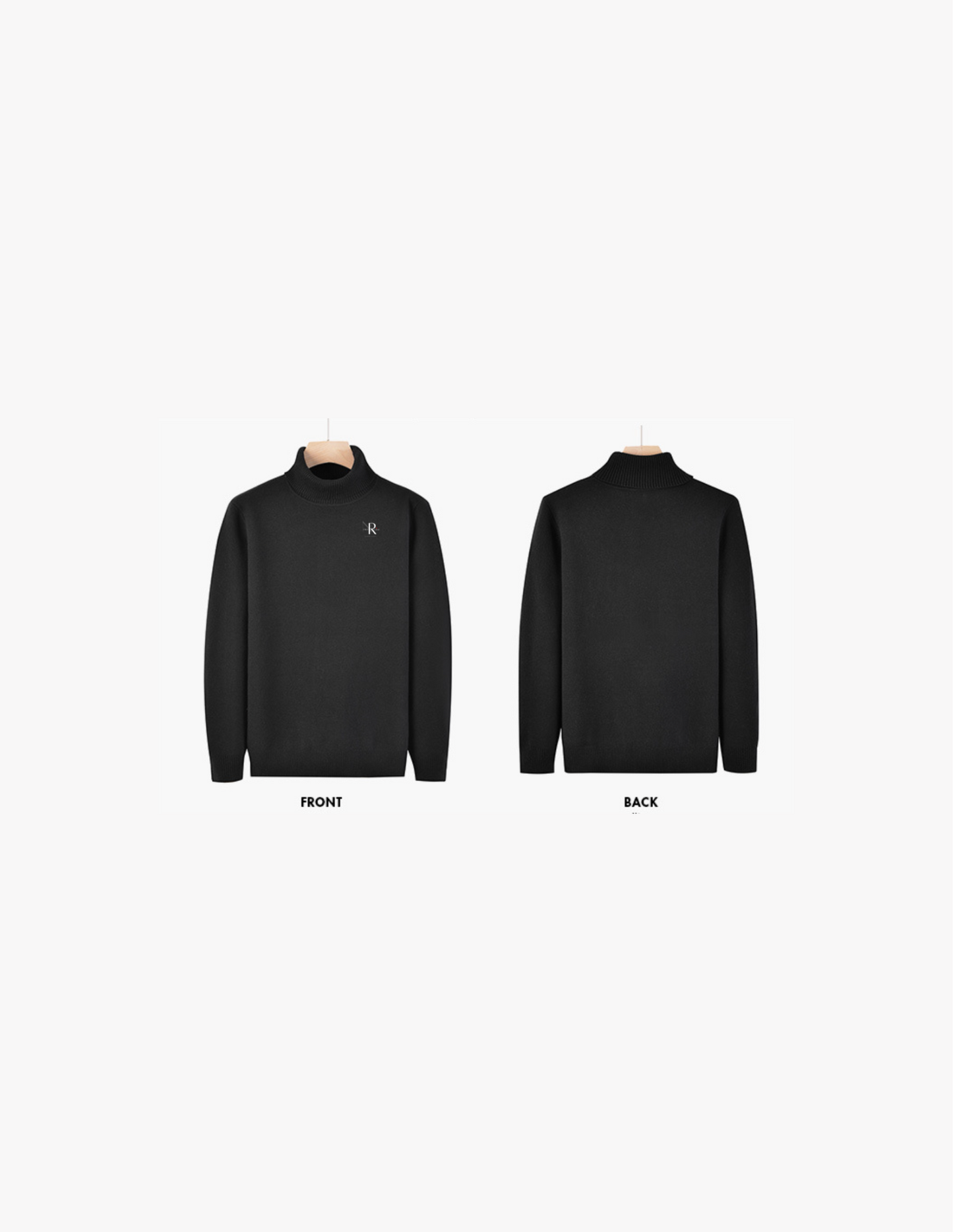 NR Logo Black Cashmere Sweater