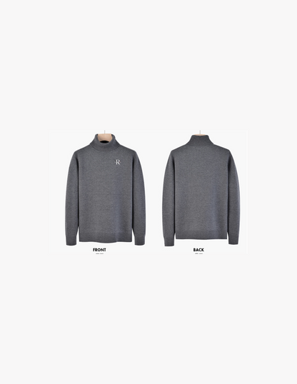 NR Logo Charcoal Cashmere Sweater